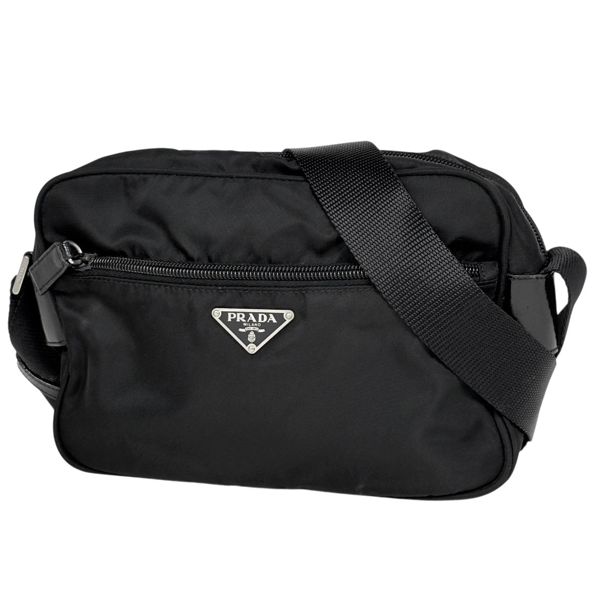 プラダ PRADA ショルダーバッグ ロゴプレート ナイロン ネロ(ブラック) BT0167 レディース 【中古】