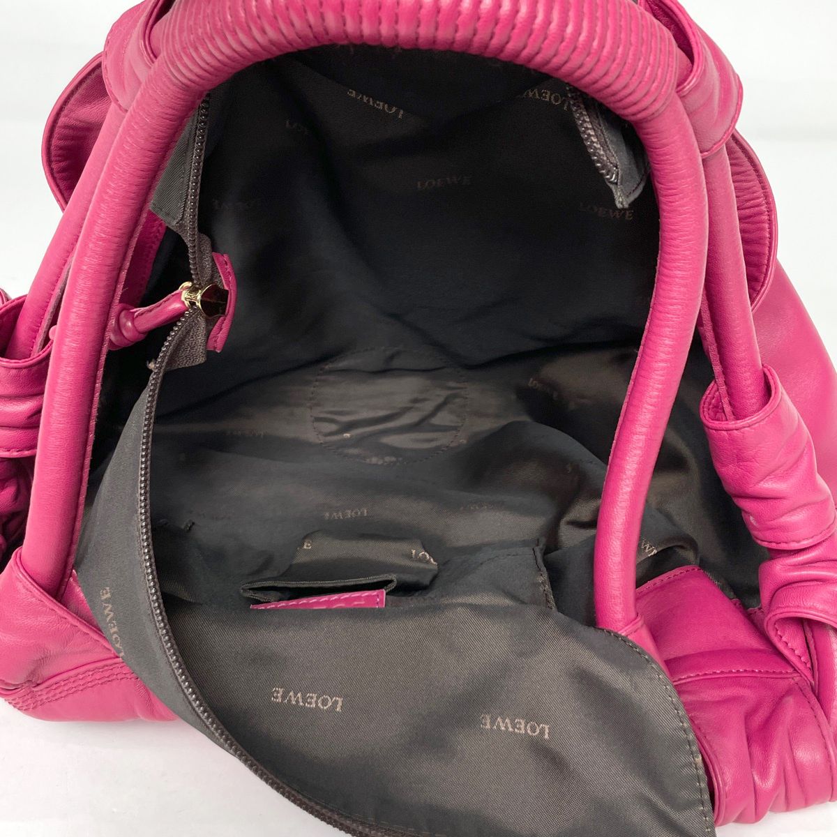 ロエベ LOEWE ナッパアイレ ハンドバッグ アナグラム レザー ピンク