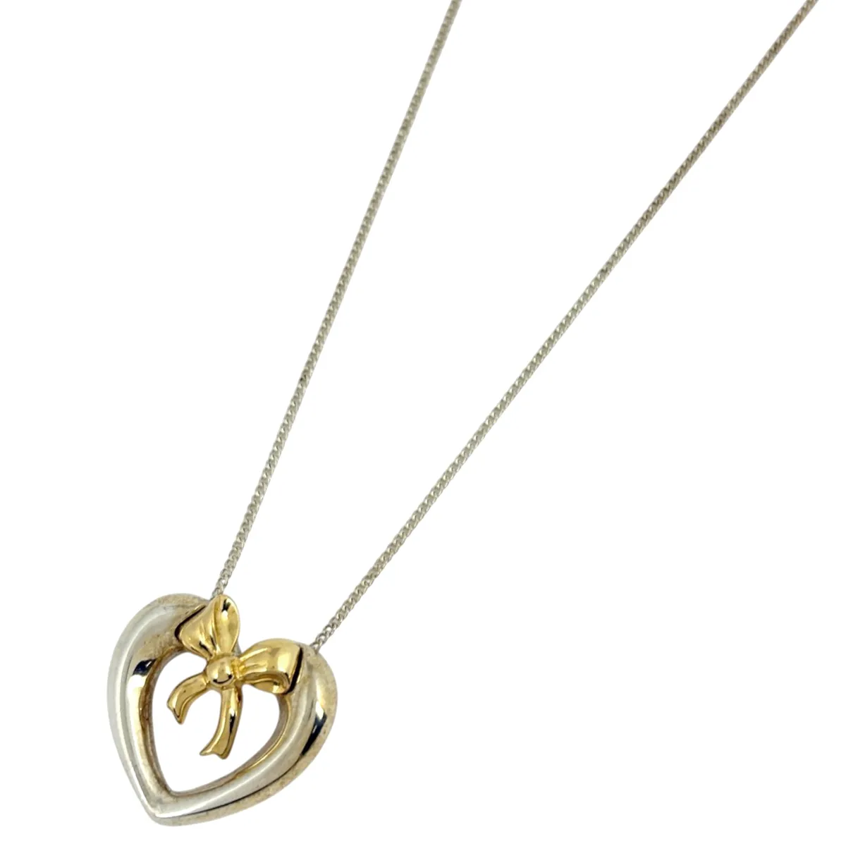 ティファニー TIFFANY&Co. ネックレス オープンハート リボン シルバー