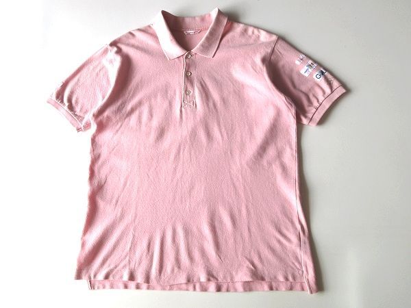 高級 Papas パパス GOLF ゴルフ 袖ロゴワッペン ロゴピスネーム 鹿の子