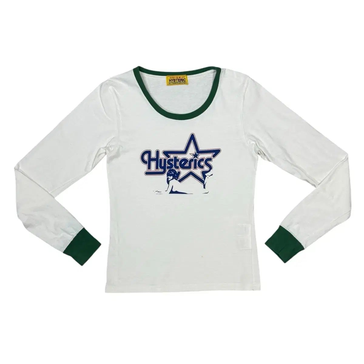 HYSTERIC GLAMOUR ヒステリックグラマー 星と横たわるヒスガール リンガーTシャツ ロングスリーブ Tシャツ