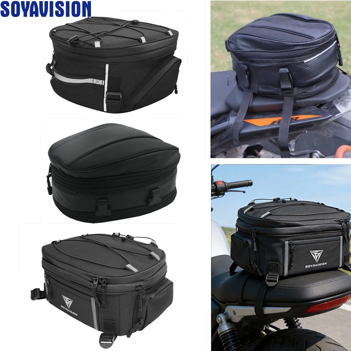 KTM/ホンダ/カワサキ用 防水オートバイテールバッグ 大容量18L