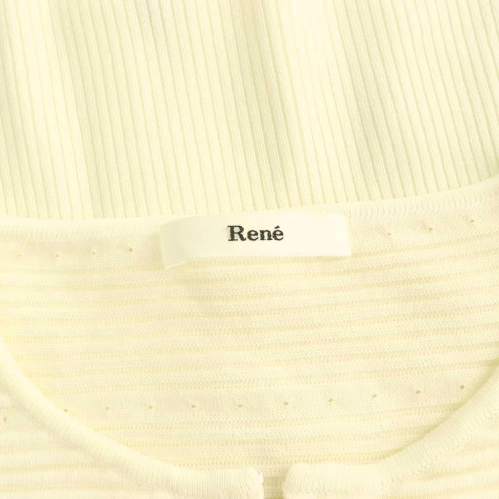 ルネ Rene ジップニット カーディガン 長袖 34 オフホワイト /NR □OS