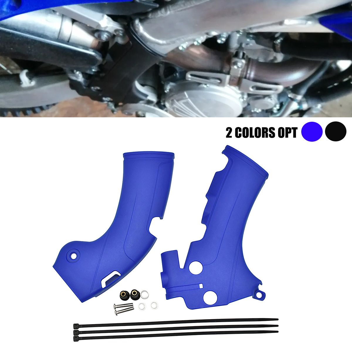ヤマハ YZ250F/YZ450F/YZ450FX 用 フレームガードカバー ブラック/ブルー