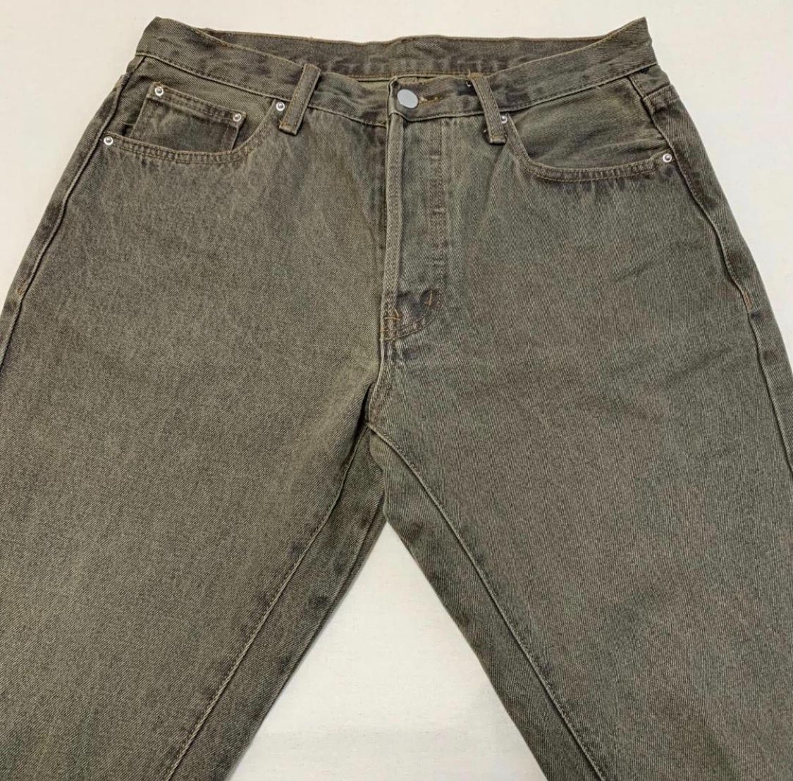 メンズ mnml ペイント加工 ブーツカットデニム