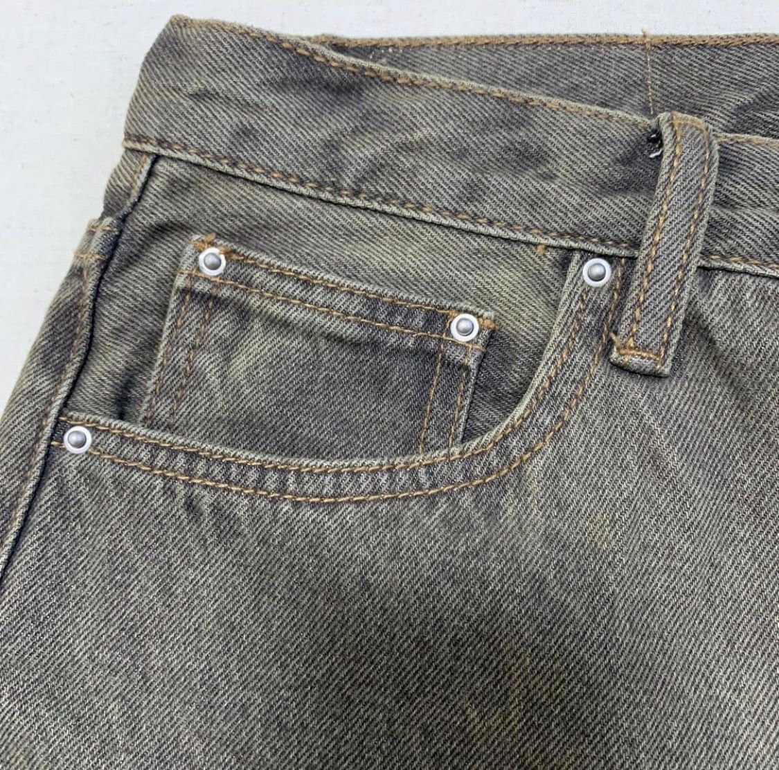 mnml ミニマル 裾カットオフ フレアデニムパンツ ヴィンテージ加工 30 