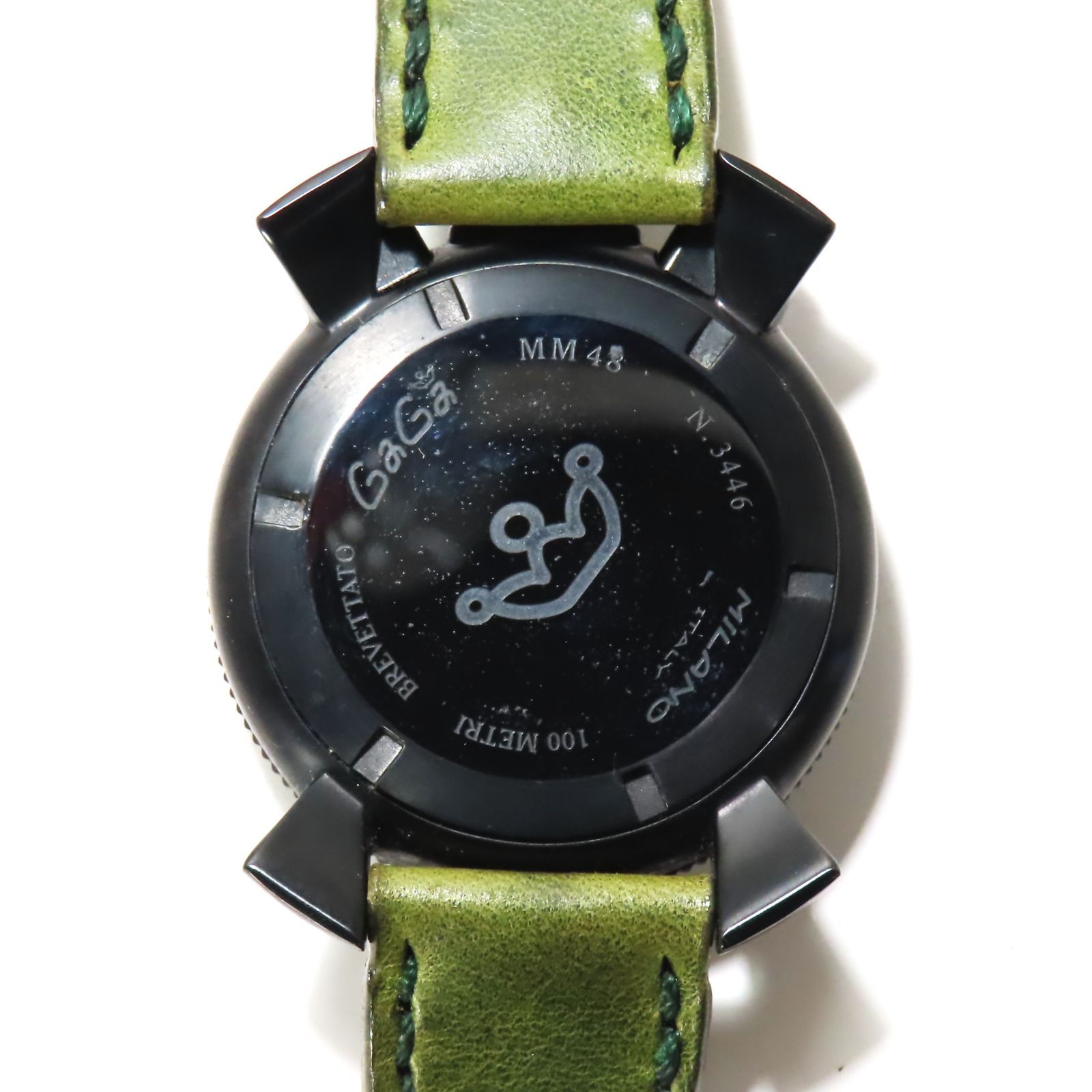 美品 稼働品 GAGA MILANO BREVETTATO ガガミラノ 48MM クロノグラフ N 