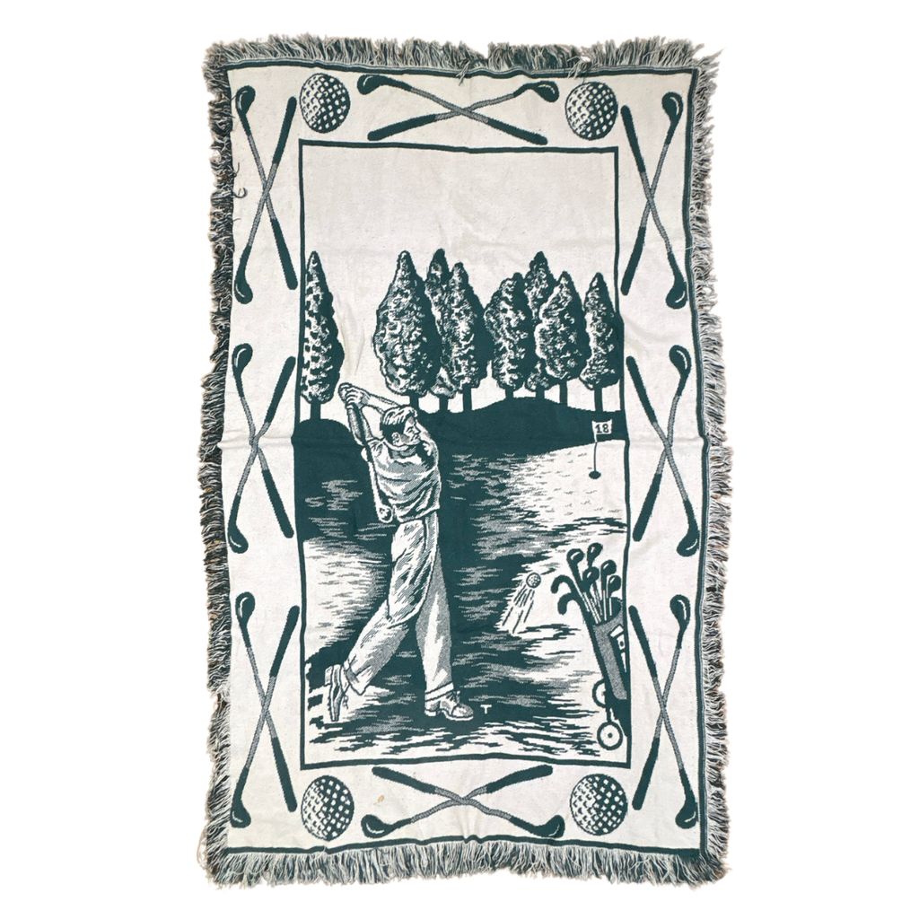 vintageラグ ブランケット マルチカバー タペストリー ゴルフ スポーツ クラブ ボール Rug Blanket Golf 3872