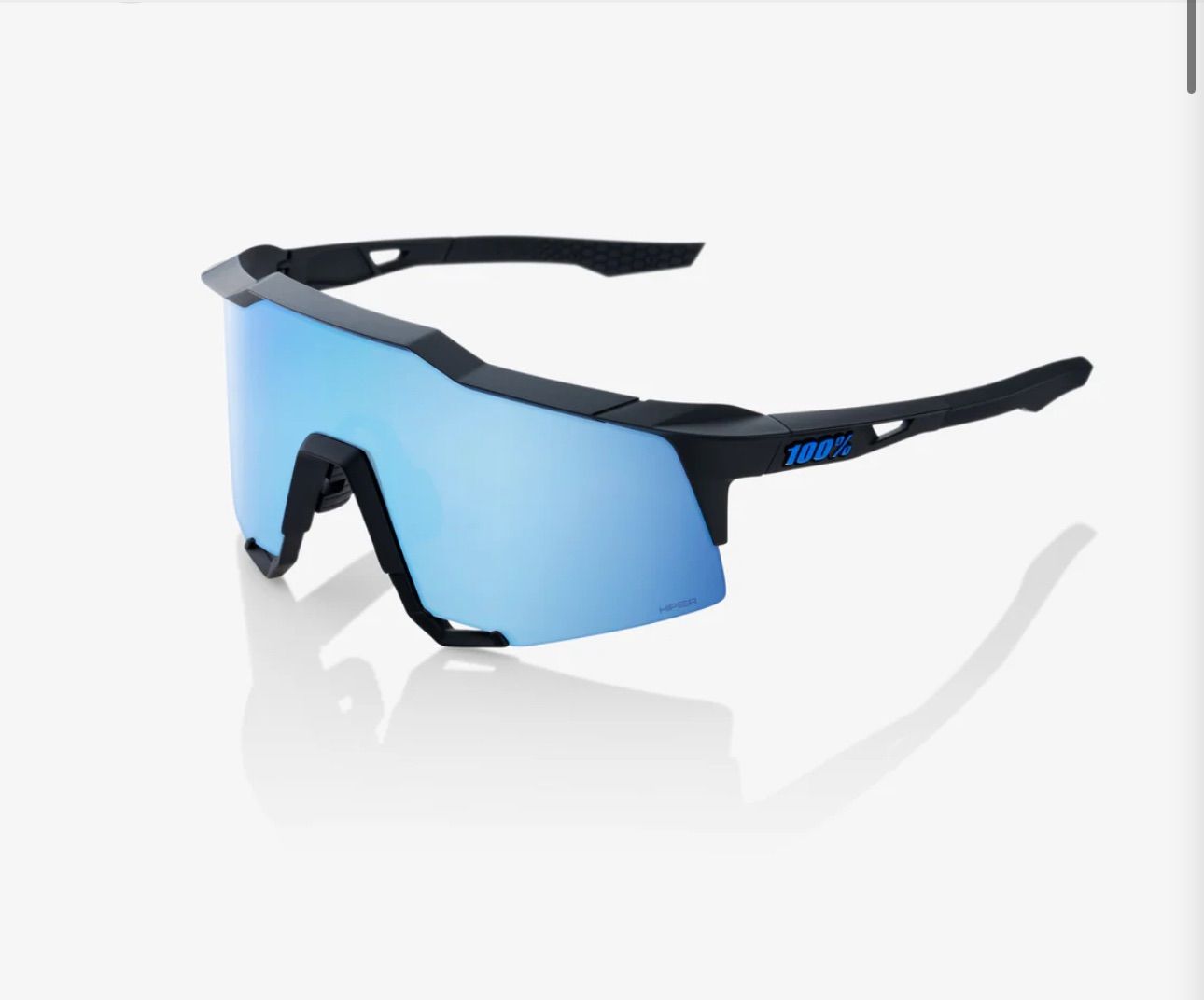 100%/ワンハンドレッド　Matte Black HiPER® Blue Multilayer Mirror Lens　ミラーレンズ スポーツサングラス 野球 ロードバイク