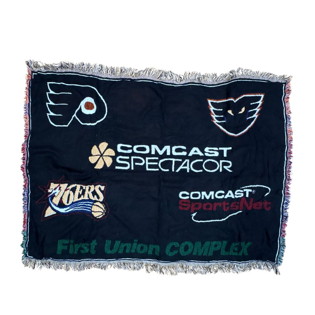 vintageラグ ブランケット マルチカバー タペストリー USA製 フライヤーズ 76ers Rug Blanket Sport NBA NHL 3874