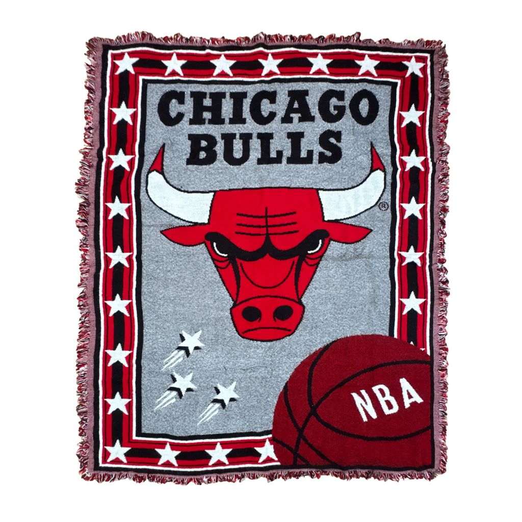 vintageラグ ブランケット マルチカバー タペストリー USA製 シカゴブルズ バスケ NBA Rug Blanket Chicago Bulls3875
