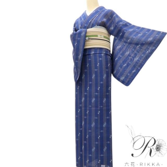 六花-RIKKA- E-62 夏着物 正絹 壁上布 紗紬❀トゥイグワー×縦縞、極上
