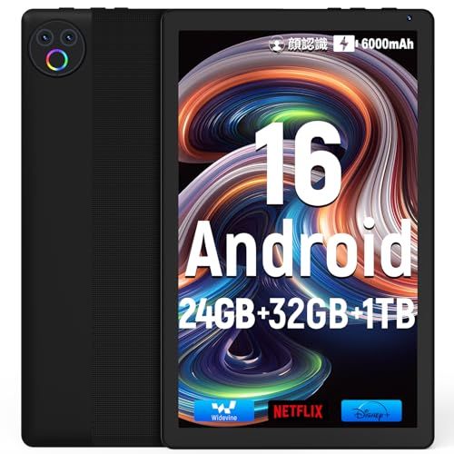 タブレット - HiGrace 10インチ Android16 Wi-Fiモデル 1280*800 IPS画面 RGBライト搭載 24GB+32GB+1TB拡張 6000mAhバッテリー Bluetooth5.4 アンドロイド タブレット T dc2549be