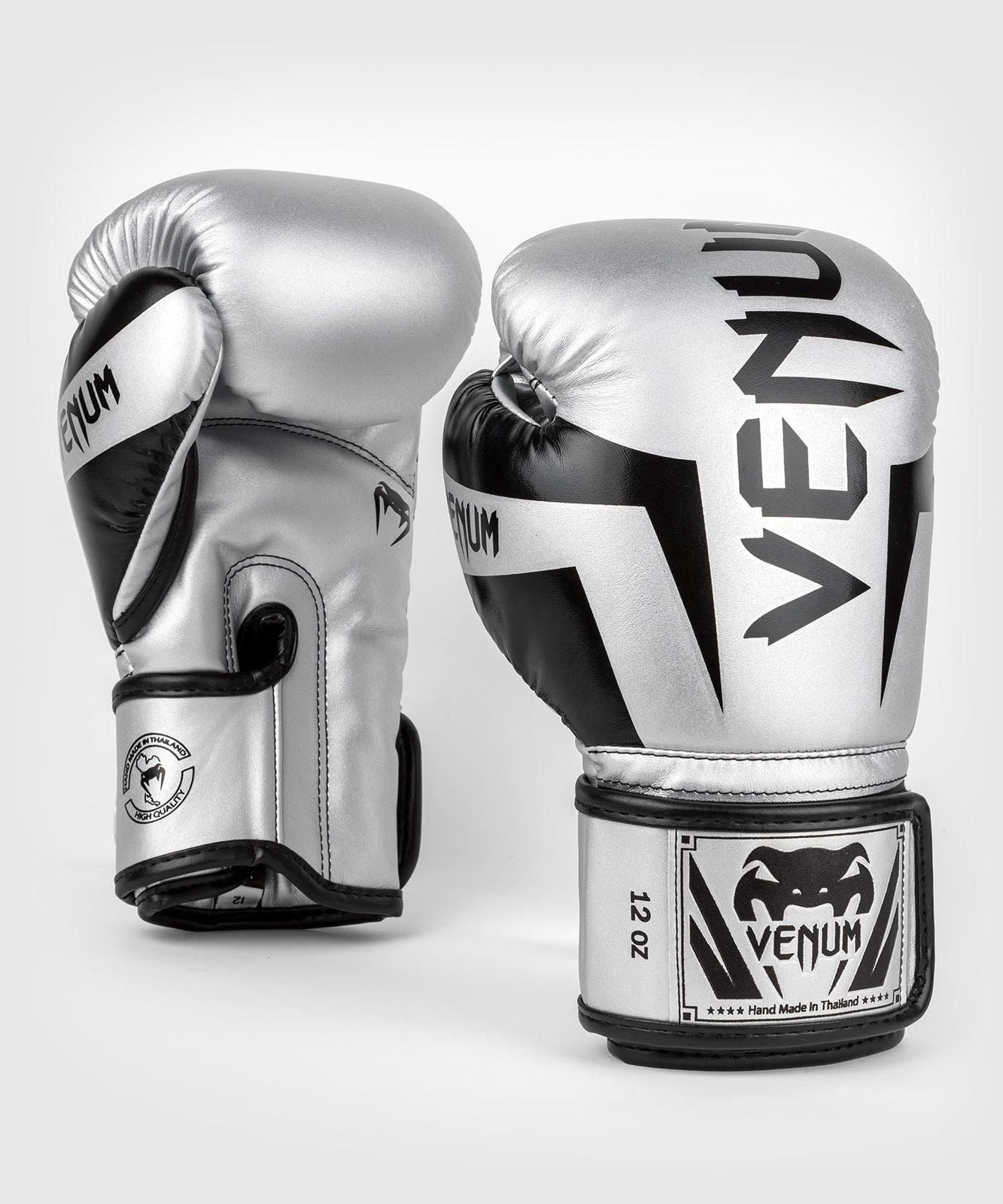 【取寄品】Venum Elite ボクシンググローブ シルバー × ブラック Boxing Gloves ヴェヌム エリート Silver / Black