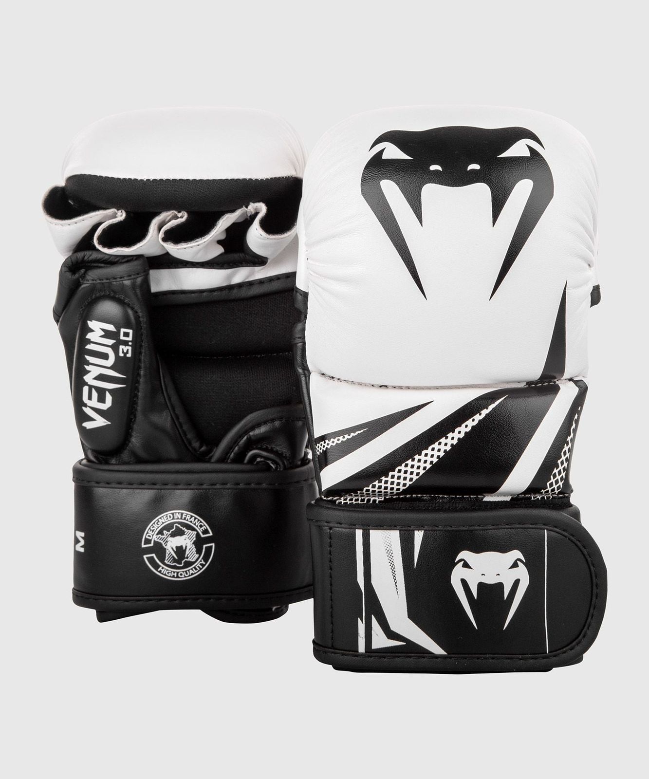 【取寄品】Venum Challenger 3.0 スパーリンググローブ ホワイト × ブラック Sparring Gloves ヴェヌム チャレンジャー White / Black オープンフィンガーグローブ