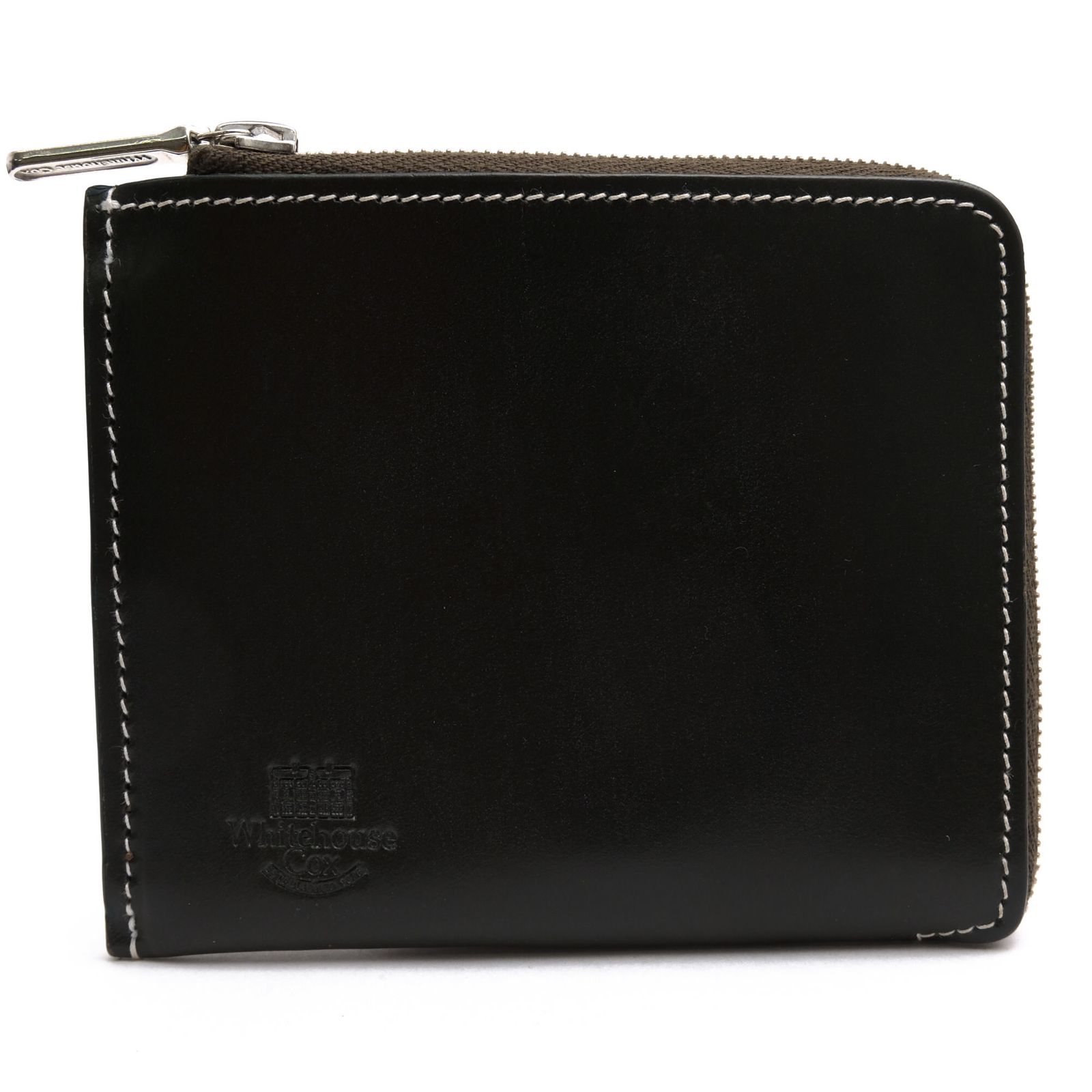 ホワイトハウスコックス／Whitehouse Cox 財布 ウォレット メンズ 男性 男性用 レザー 革 本革 オリーブ カーキ S3068 SLIM ZIP WALLET / BRIDLE コンパクトウォレット L字ファスナー 小銭入れあり