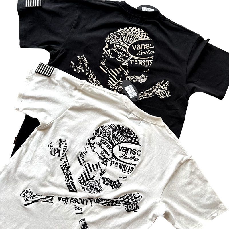 VANSON バンソン Tシャツ 半袖 5分袖 アメカジ ホワイト ☆ M L XL