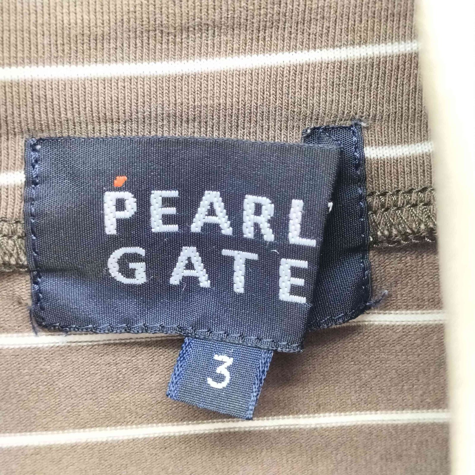 パーリーゲイツ PEARLY GATES ワンポイント 刺繍 ボーダー ハイネック