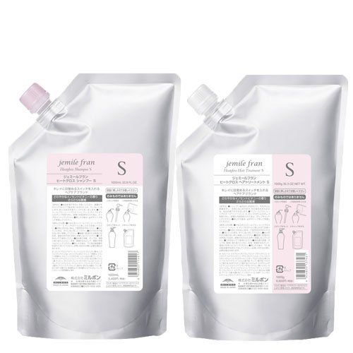 【セット】 ミルボン MILBON ジェミールフラン ヒートグロス シャンプー S 1000mL + トリートメント S 1000g 【レフィル】 シャンプー トリートメントセット 7,707円