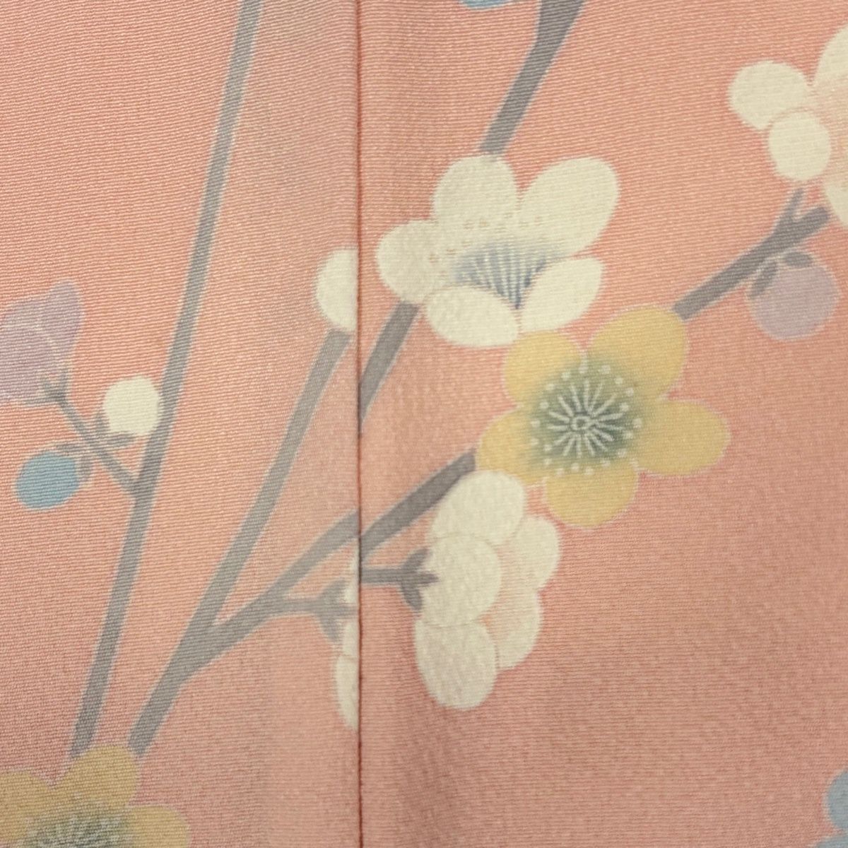美品】 訪問着 身丈159.5cm 裄丈66cm M 袷 十日町友禅 松雨 落款 菊 枝