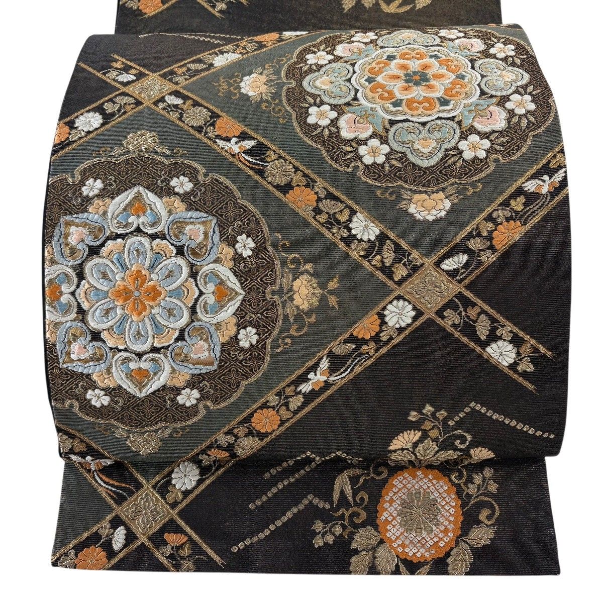 美品】 袋帯 秀品 華文 鳥 金糸 唐織 黒 六通 正絹 【中古】 - メルカリ