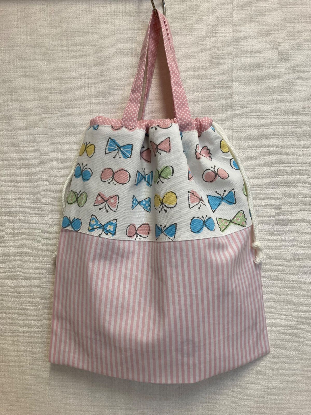 No.303 体操服入れ お着替え袋 持ち手付き巾着Sサイズ - メルカリ