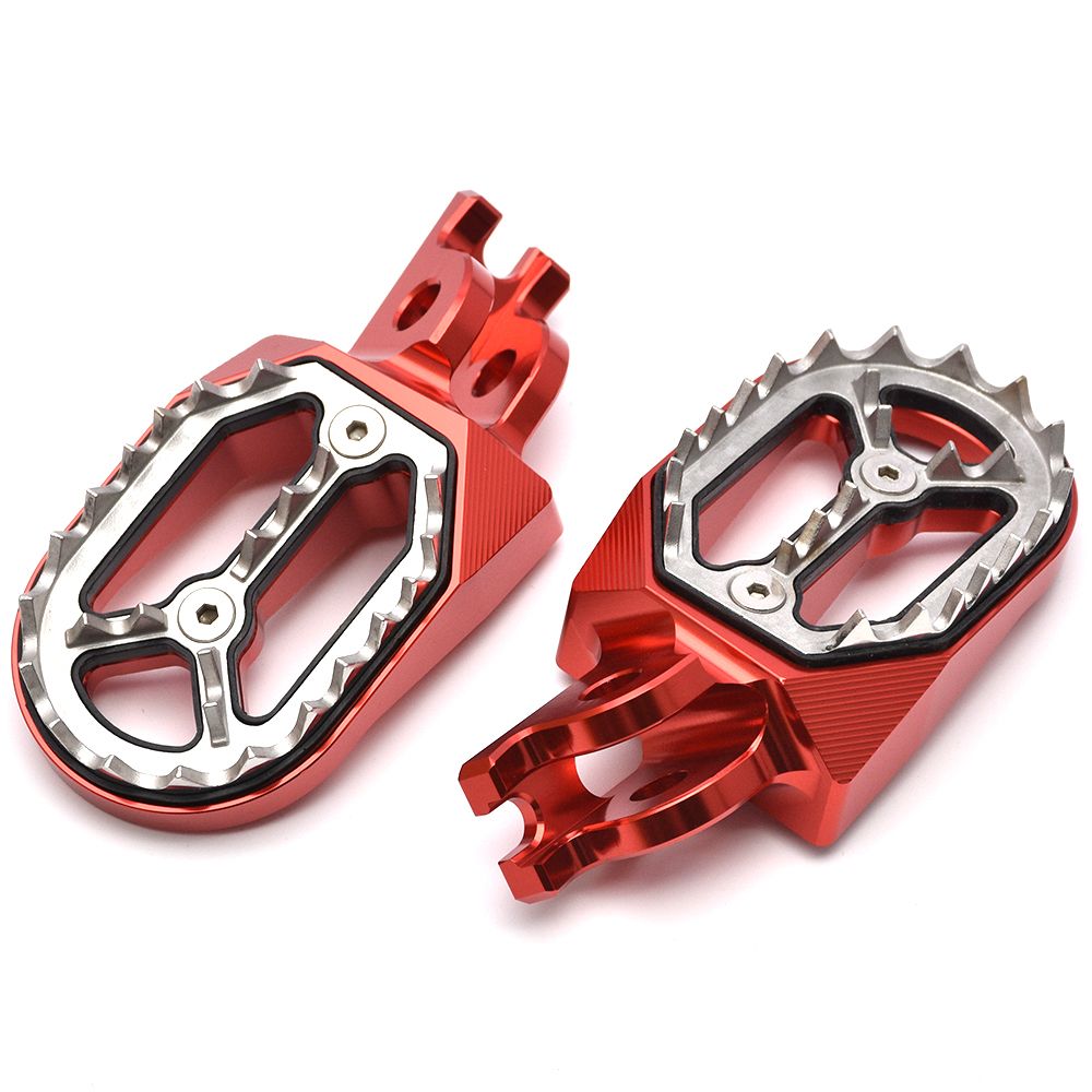 ホンダ CR125R/CR250R/CRF150R/CRF250R/CRF450R 用 ワイドフットレスト フットペグ