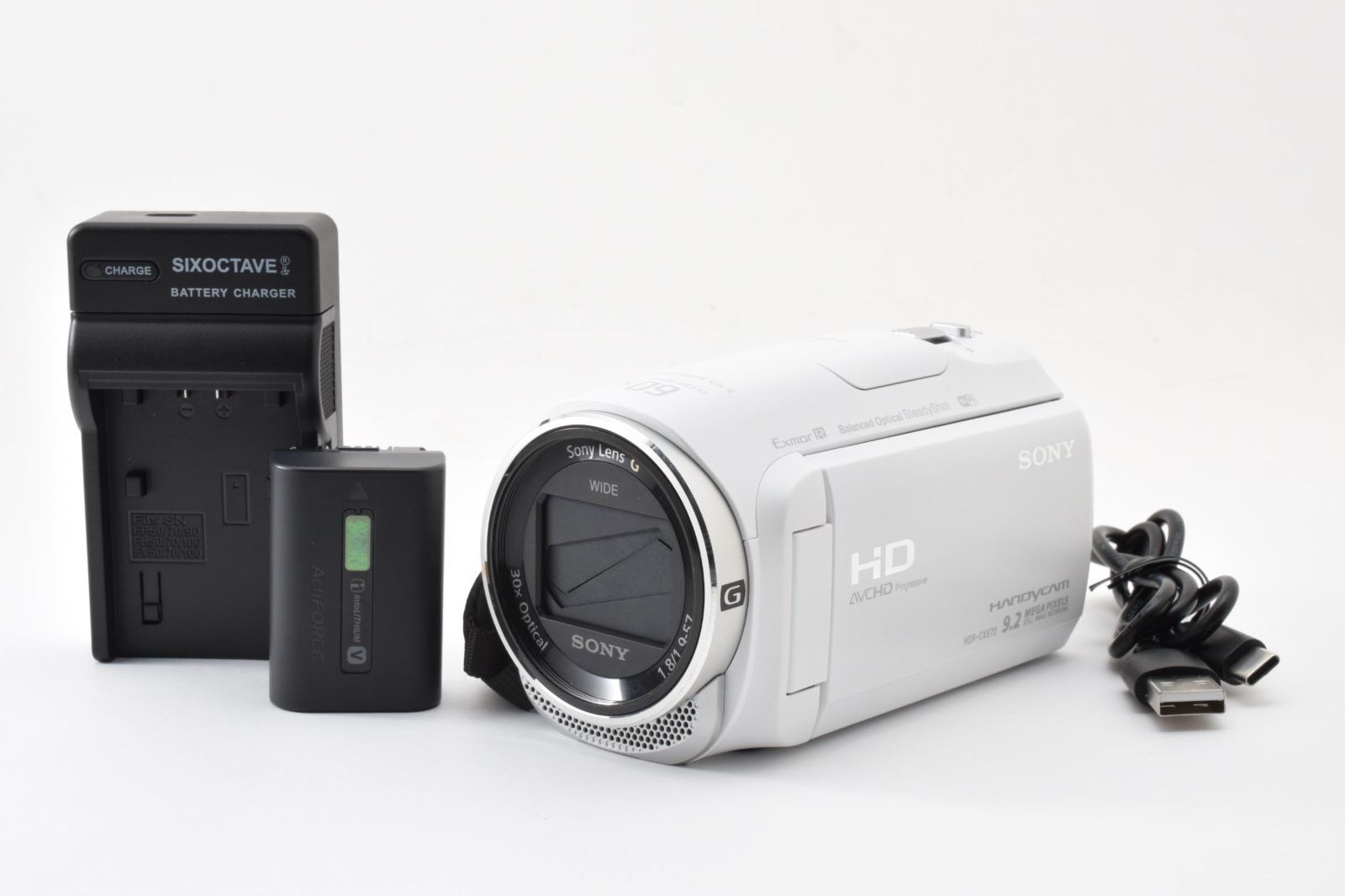 SONY HDR-CX670 ホワイト ビデオカメラ 64GB 内蔵 【美品】 美品・完動品】SONY HANDYCAM HDR-CX670 ホワイト 空間光学手ブレ補正