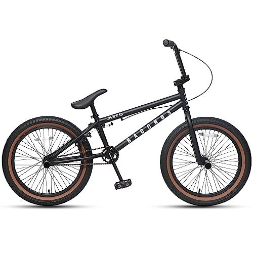 【AVASTA】BacchusフリースタイルBMX自転車 2.4×20インチ太目タイヤ 高炭素鋼ハイテンスチールフレーム パフォーマンス対応4本ペグ付属 初心者ジュニア向き 小学生中学生大人用 街乗り前後uブレーキ ベーシック＋ジャイロ機構＋ f2a7d96f