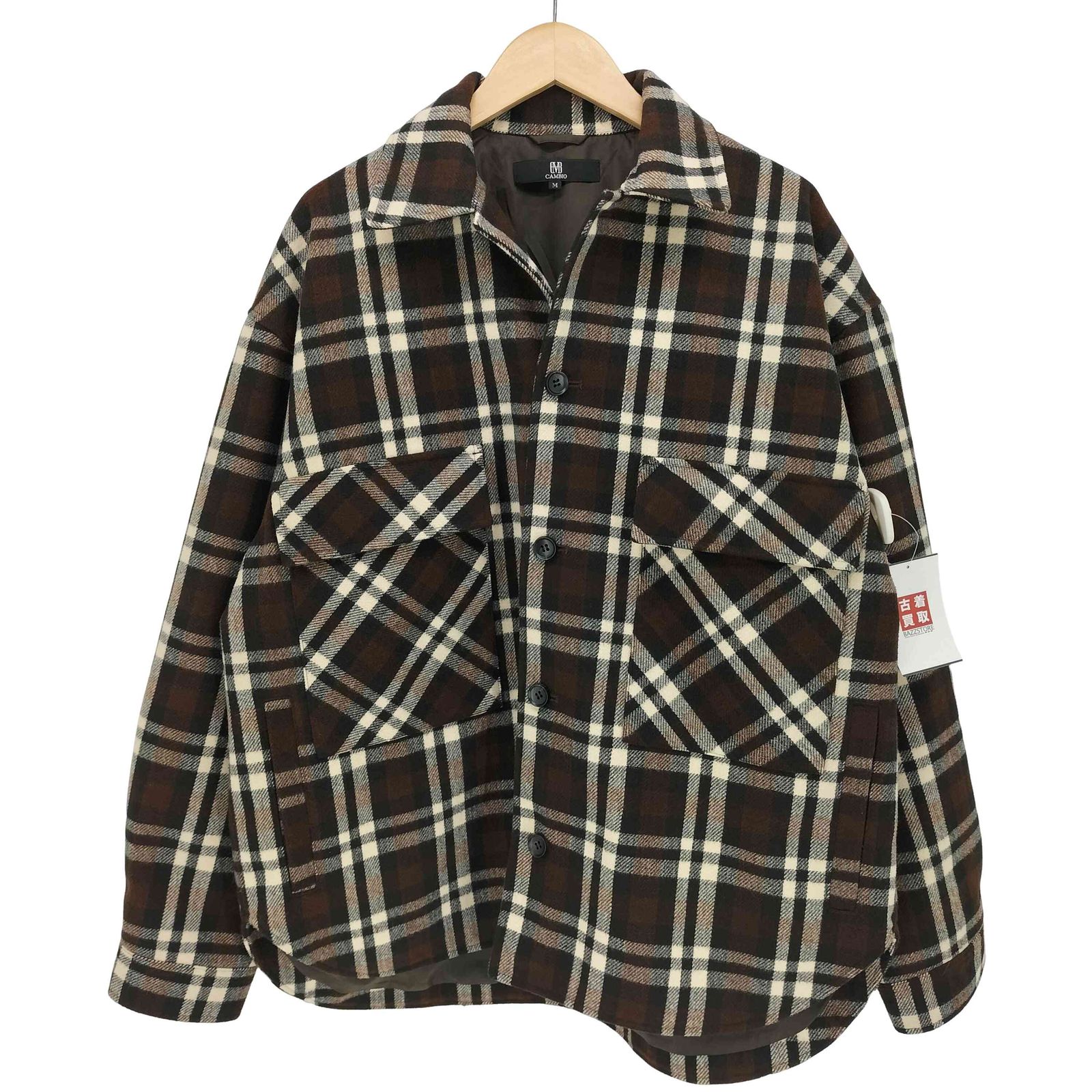 TESS ワイドシルエットチェックCPOジャケット　BK L カンビオ カンビオ CAMBIO TESS ワイドシルエット CPOチェックジャケット メンズ