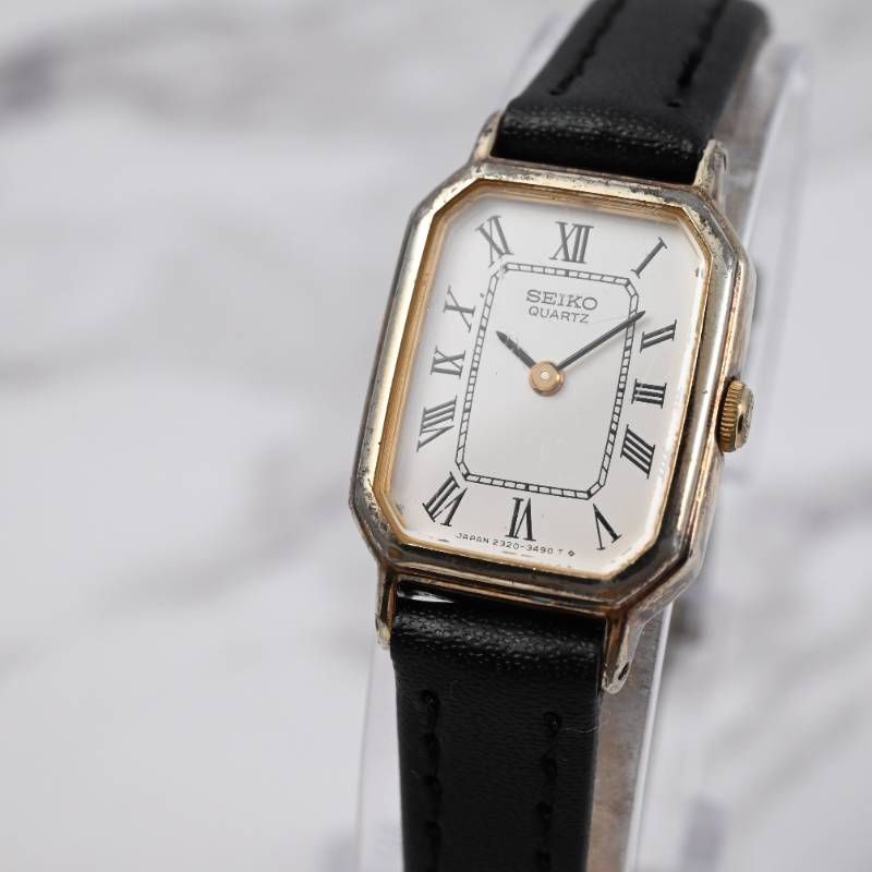 【新品ベルト・新品電池】 稼働品　SEIKO　セイコー　レディース　腕時計　クォーツ　八角形カット　アンティーク時計　レトロエレガント