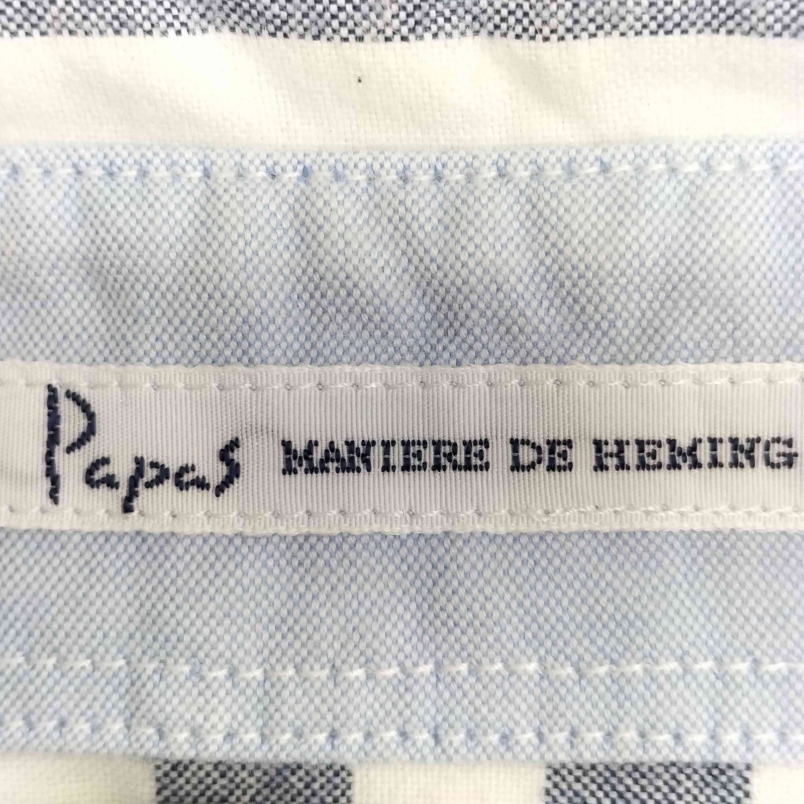 パパス papas ボタンダウン ストライプ S/S シャツ メンズ JPN：48