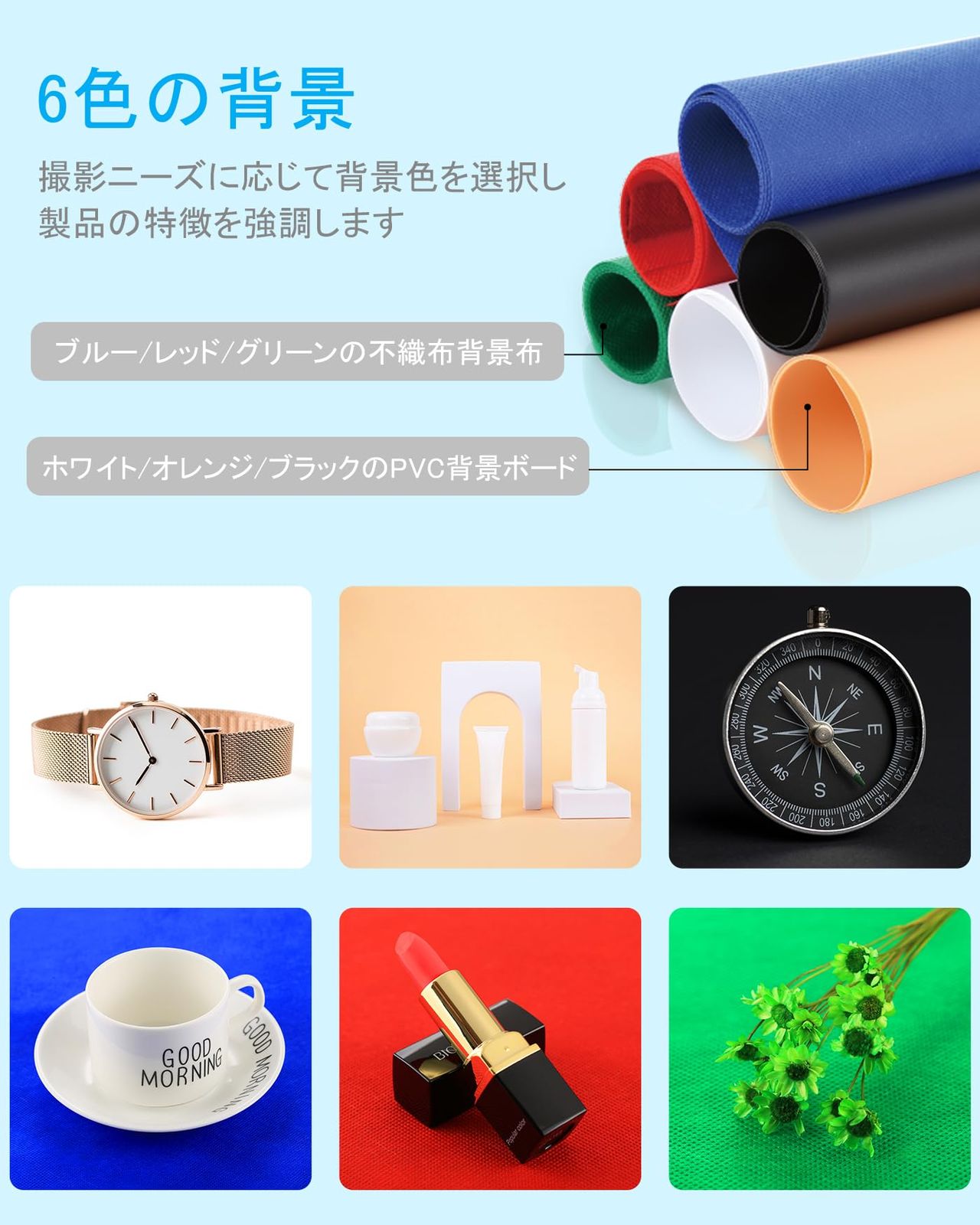 PULUZ 撮影ボックス 60cm 折り畳み 136LED 調光可能 6色背景 ガンプラ