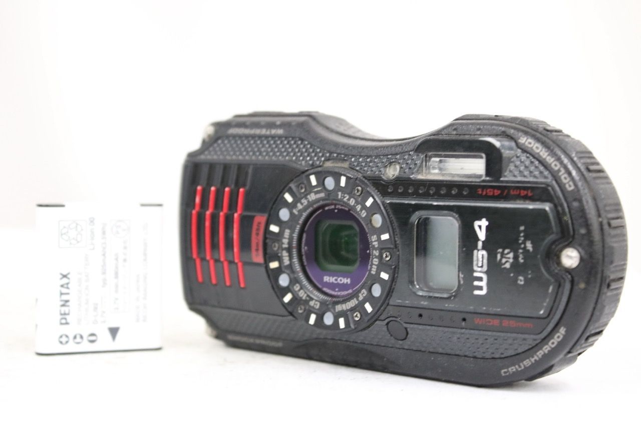【返品保証】 リコー Ricoh WG-4 ブラック バッテリー付き コンパクトデジタルカメラ e15334
