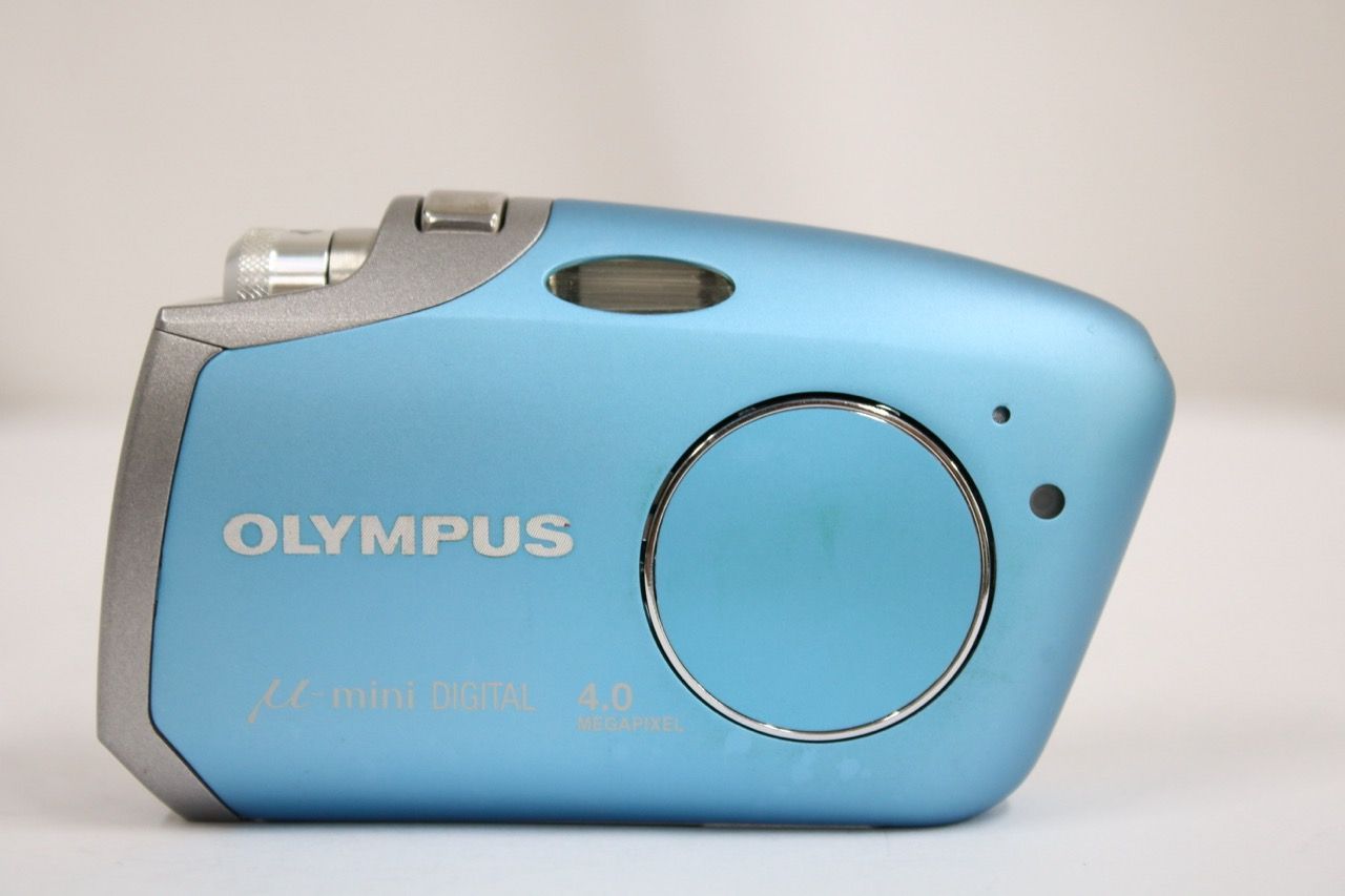 返品保証】 オリンパス Olympus μ mini DIGITAL 2x ブルー バッテリー