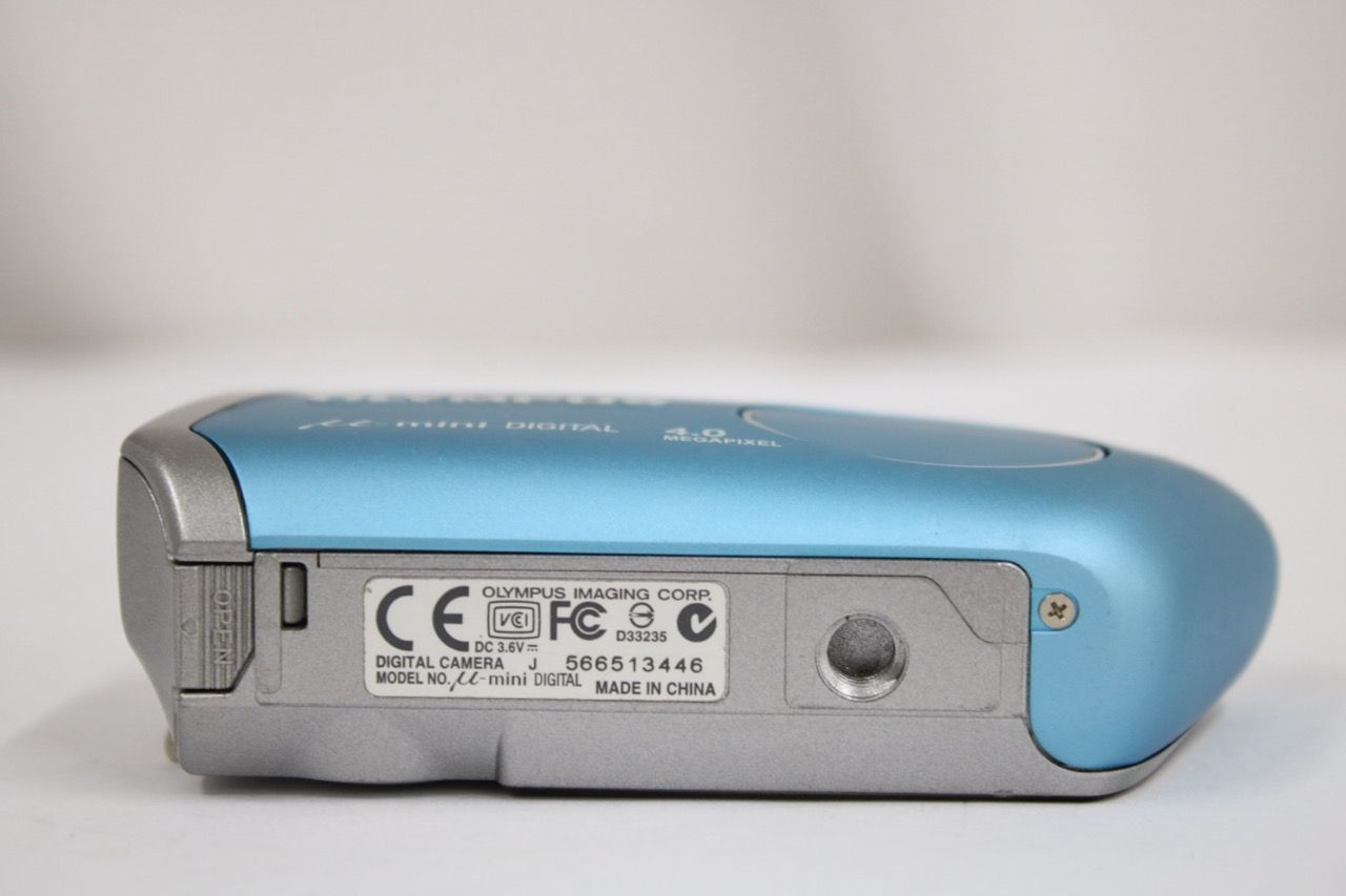 返品保証】 オリンパス Olympus μ mini DIGITAL 2x ブルー バッテリー