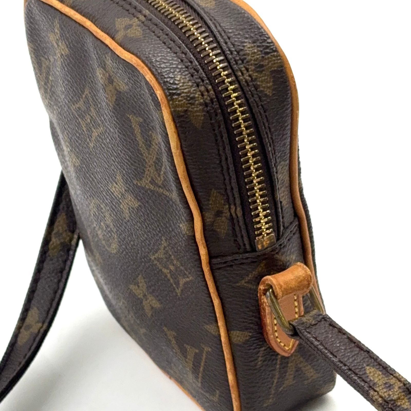 【新着】LOUIS VUITTON ミニダヌーブ モノグラム モノグラム レザー、PVC ブラウン、ライトブラウン ショルダーバッグ ゴールド M45268