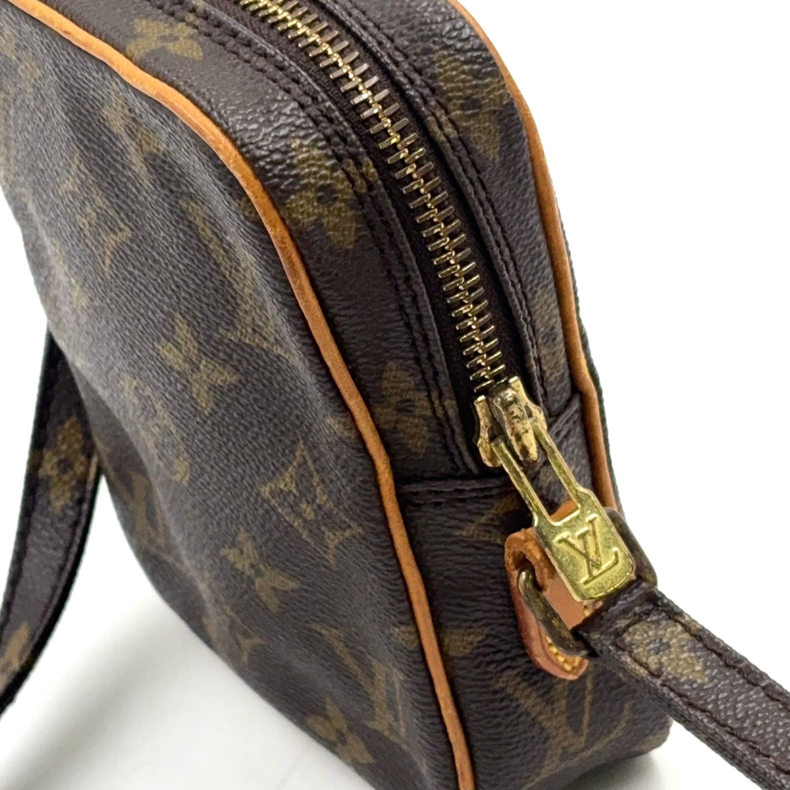 【新着】LOUIS VUITTON ミニダヌーブ モノグラム モノグラム レザー、PVC ブラウン、ライトブラウン ショルダーバッグ ゴールド M45268