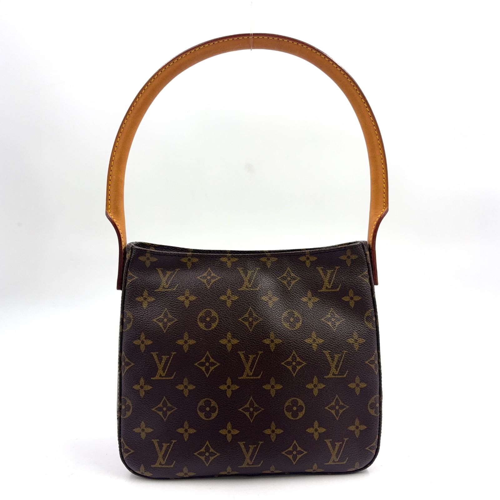 【新着】LOUIS VUITTON ルーピングMM モノグラム モノグラム レザー、PVC ブラウン、ライトブラウン ハンドバッグ ゴールド M51146