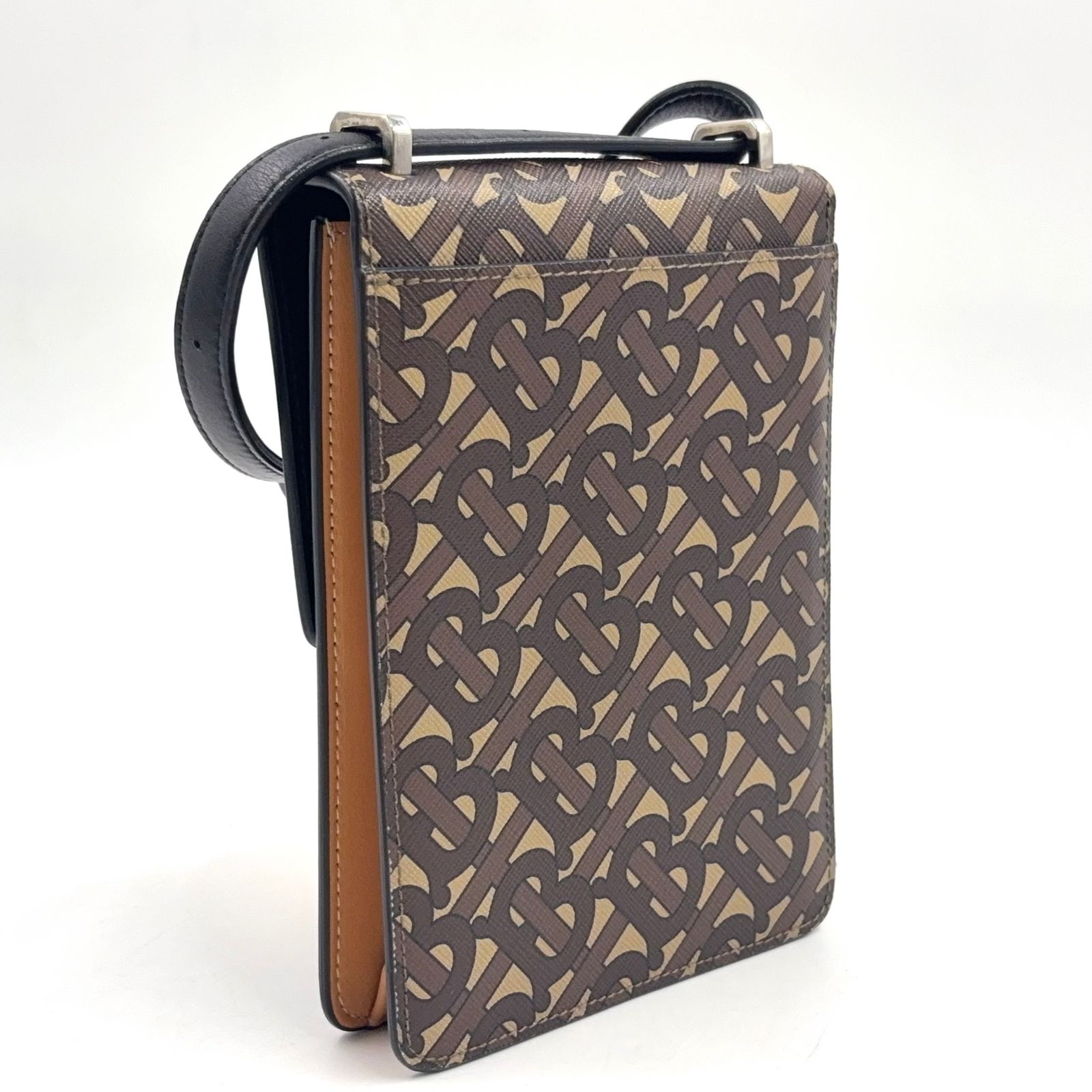 新着】BURBERRY TBモノグラム ロビン レザー、PVC ブラウン、ブラック