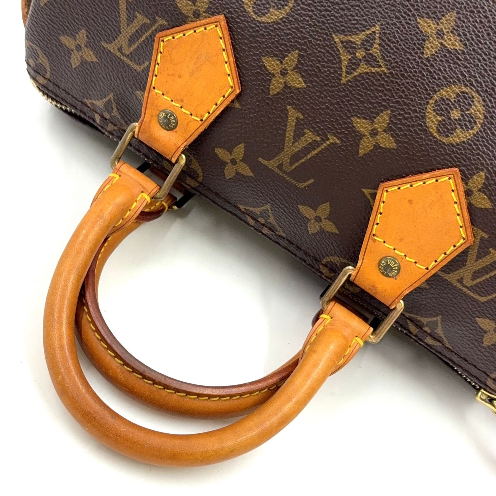 【新着】LOUIS VUITTON スピーディ25 旧型 モノグラム モノグラム レザー、PVC ブラウン、ライトブラウン ハンドバッグ ゴールド M41528