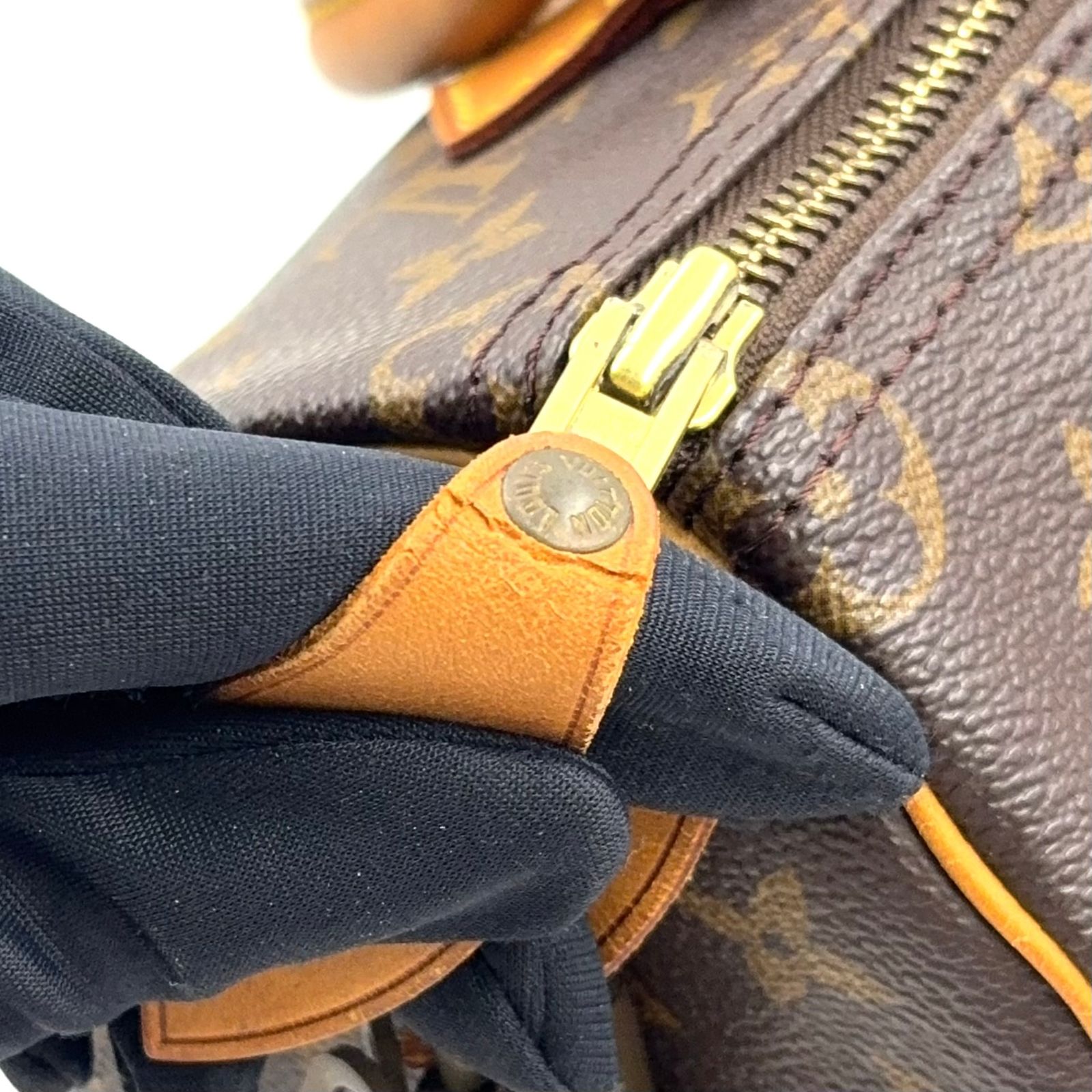 【新着】LOUIS VUITTON スピーディ25 旧型 モノグラム モノグラム レザー、PVC ブラウン、ライトブラウン ハンドバッグ ゴールド M41528