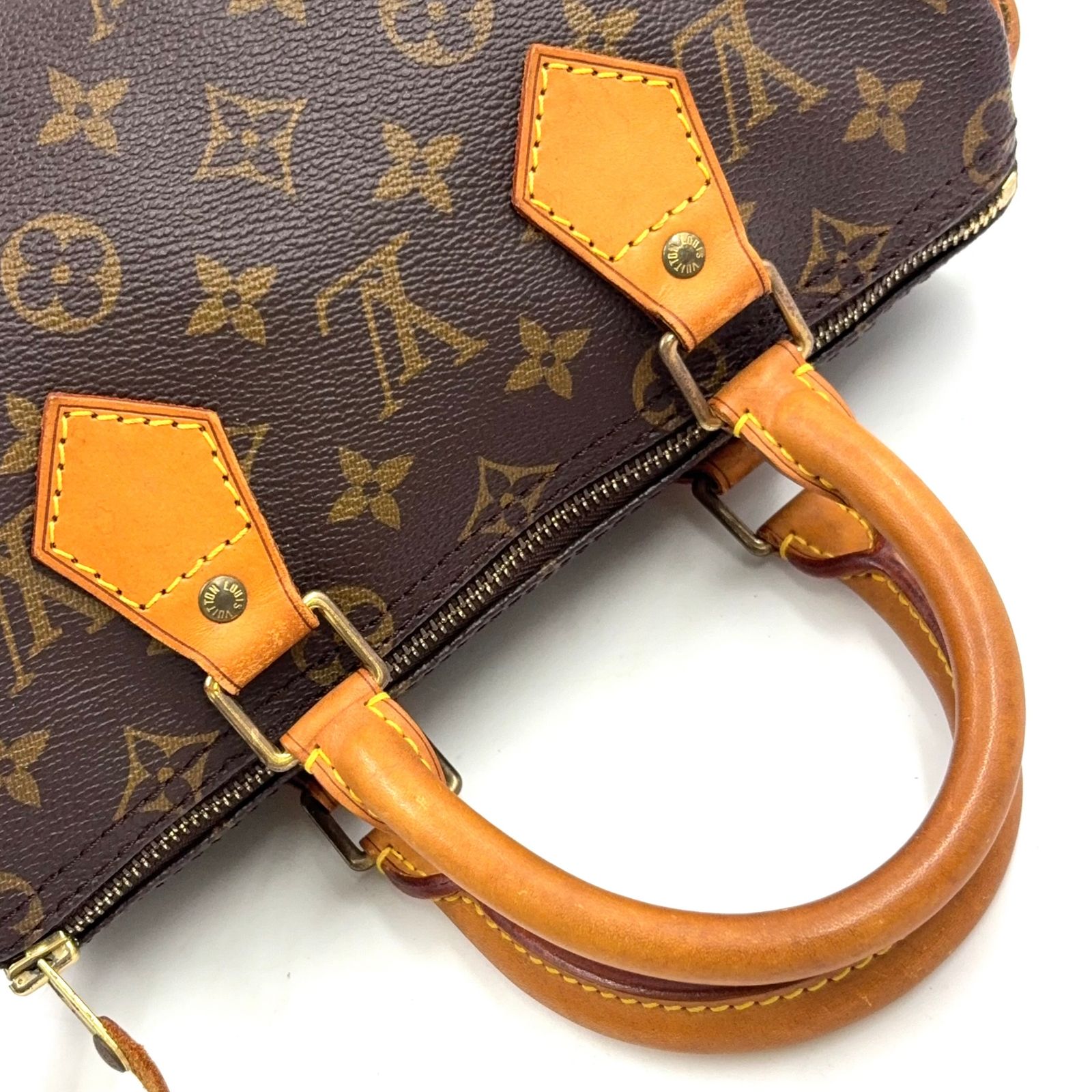 【新着】LOUIS VUITTON スピーディ25 旧型 モノグラム モノグラム レザー、PVC ブラウン、ライトブラウン ハンドバッグ ゴールド M41528