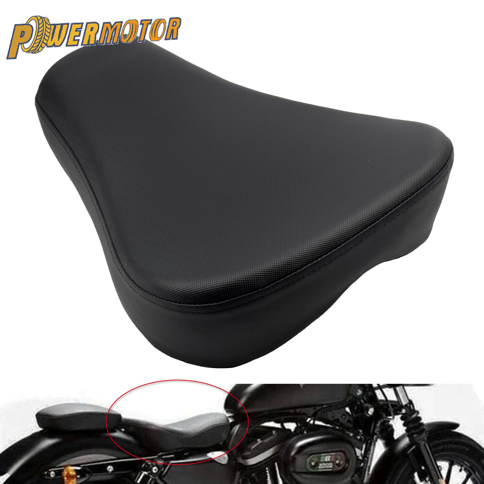 ハーレー スポーツスター XL1200 2004-2015 用 ソロシートクッションパッド ブラック