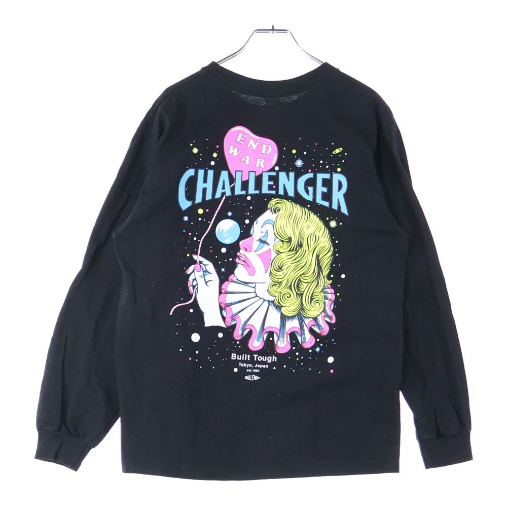 CHALLENGER チャレンジャー END WAR L|S TEE 201MT-1300 エンド ウォー プリント クルーネック長袖Tシャツカットソー ロングスリーブ ロンT ブラック