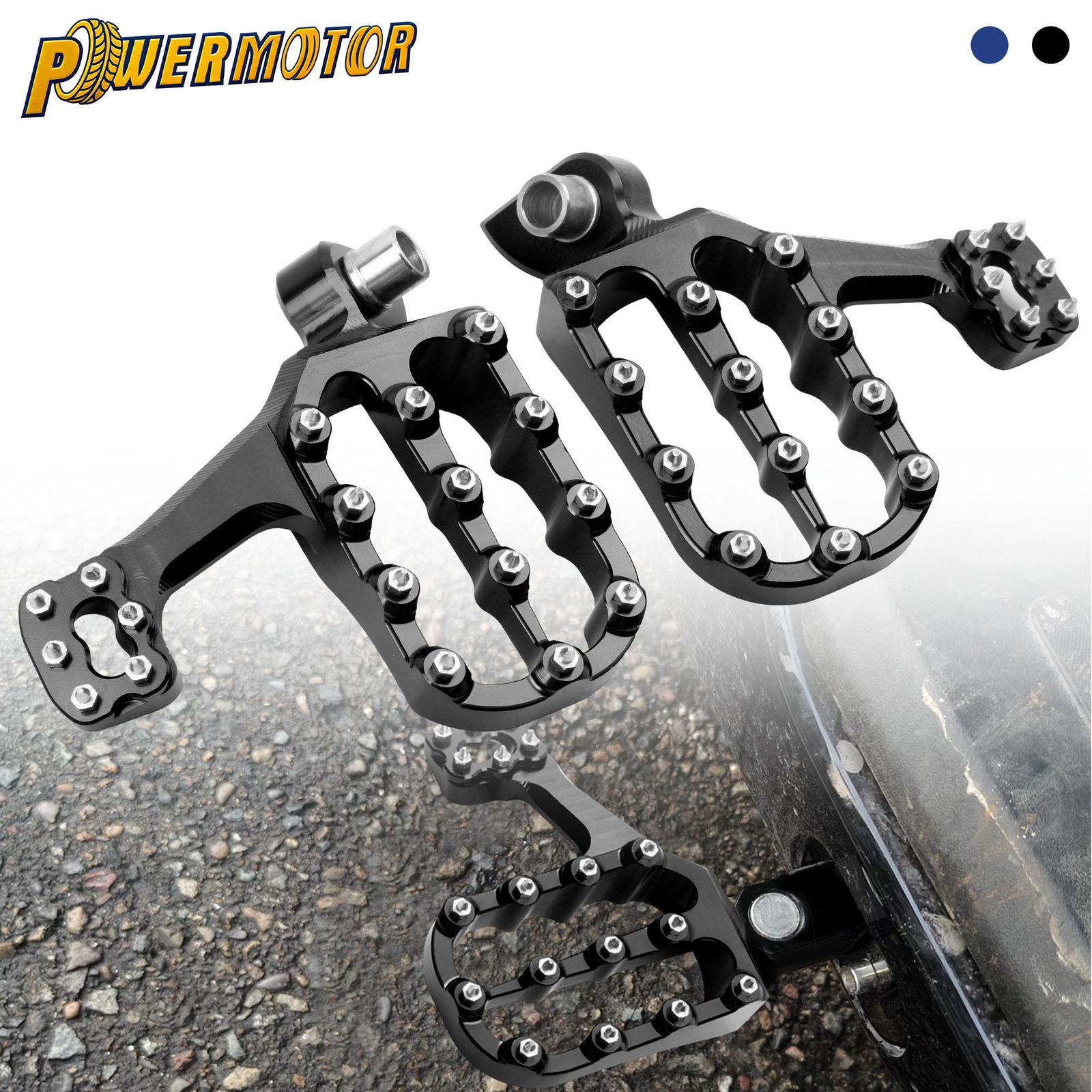 ヤマハ YZ85/YZ125/YZ250/YZ450F/WF250F 用 CNC アルミ フットレストペグ
