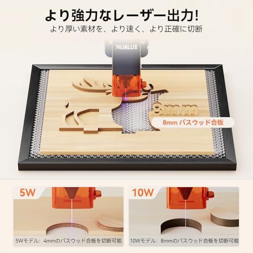 N◆WAINLUX X2 5W レーザー刻印機、ミニレーザー彫刻機,windows/Mac対応 iOS/Android接続用 アプリ操作 使用寿命連続10,000時間以上, DIYプレゼント,木材、革、シリコン紙、ガラス向け,レーザークラス1 c457d84c