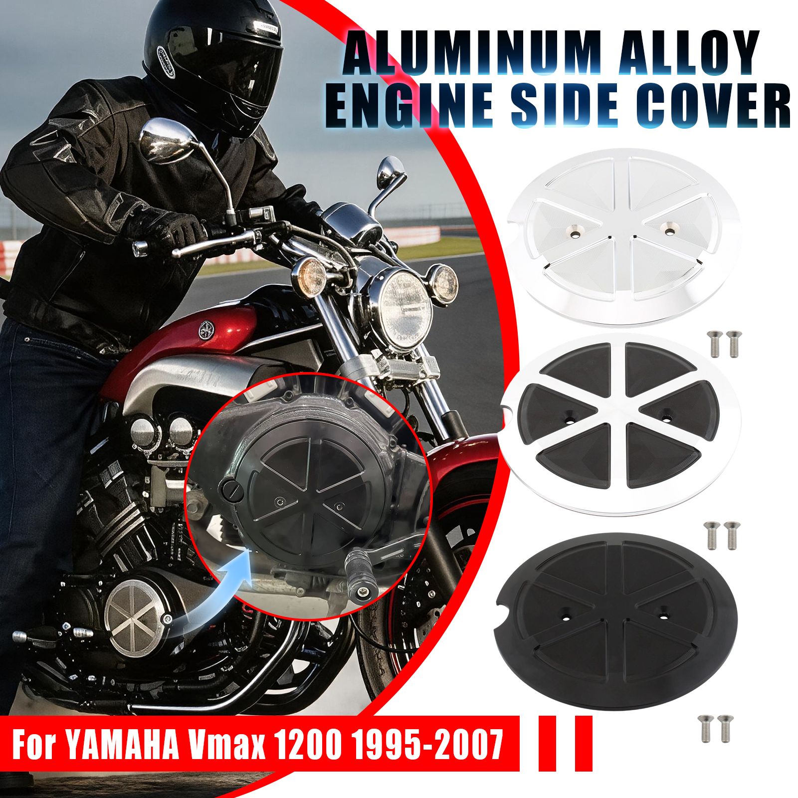 ヤマハ Vmax 1200 用 CNC アルミ 左クラッチカバー 1995-2007