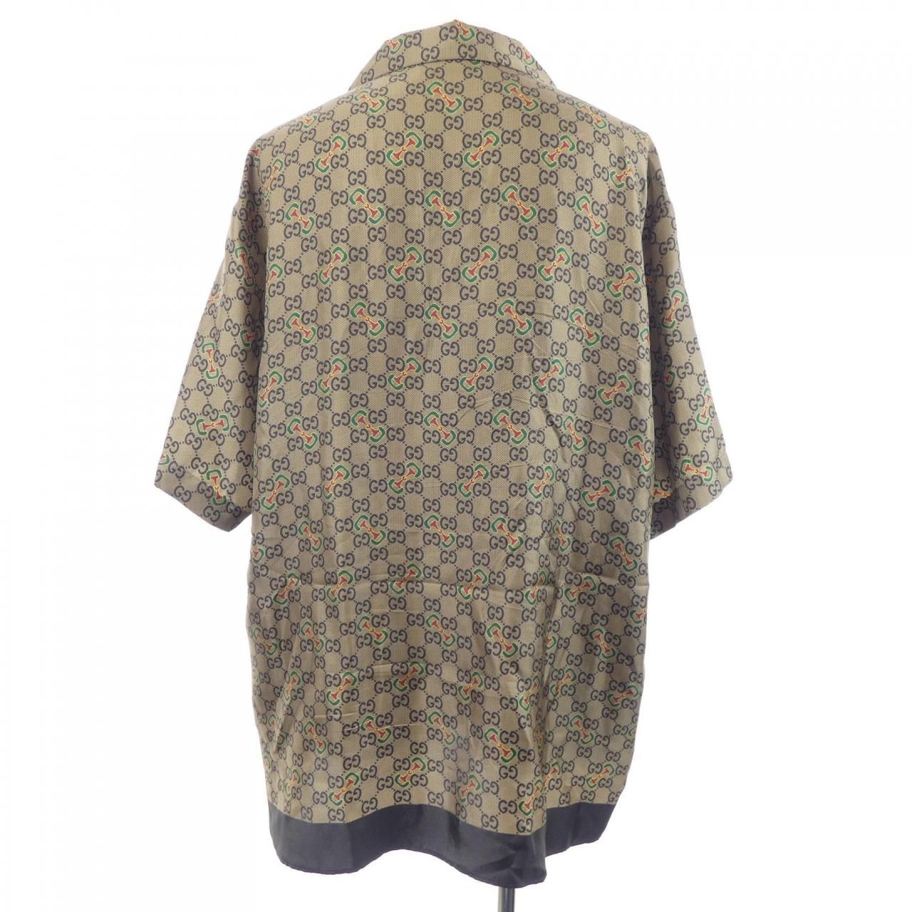 グッチ GUCCI GGホースビット プリント シルクツイル シャツ 794907 ZAQ9F S/Sシャツ グッチ GUCCI GGホースビット プリント シルクツイル シャツ 794907