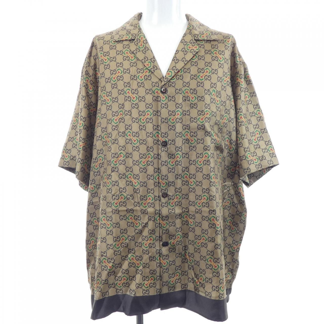 グッチ GUCCI GGホースビット プリント シルクツイル シャツ 794907